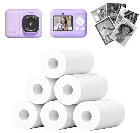ETIKEZ Kids Instant Print Camera Paper, Thermal Printing Refill Set for Toddler Camera, Compatible with ETIKEZ Funshot 20, HD Camera Thermal Printing Paper, 2.2 x 26ft (5.6cmx8m) Per Roll, 6 Rolls