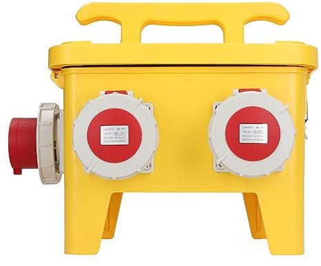 Socket Distribution Box Industrial Mobile Power Distributor with 2 x 3 Hole and 2 x 5 Hole 16A CEE Sockets IP67 IP65 Protection for Construction Site Outdoor Use PC Flame
