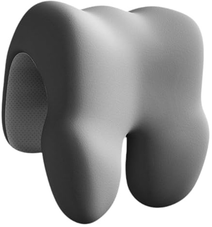 AsrMyjcx Coussin de Soutien pour la Nuque et la tête de la Chaise de Bureau, Coussin de pour Dormir sur Le Dos et sur Le côté au Travail, Housse Lavable, Gris