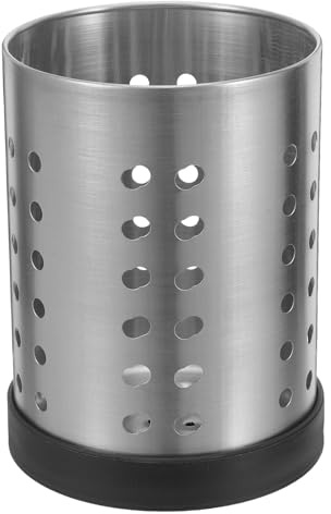 BAZEITFLOW Porte-baguettes Solide avec Base Amovible en Acier Inoxydable et Trous de Drainage Organiseur D'ustensiles Cuisine pour Rangement Plan de Travail