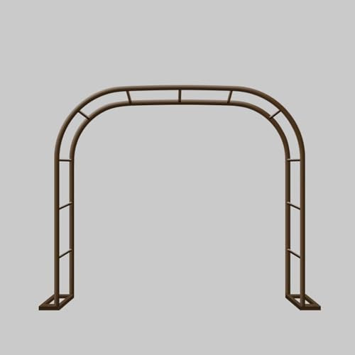 Arche de jardin en métal de 80 à 350 cm de large, solide pour extérieur, arche de mariage et pergola, treillis rond pour plantes grimpantes et vignes, tonnelle en métal marron (L 350 x l 40 x H 220 cm