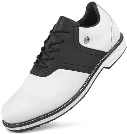 SDEQA Golfskor Herr Vattentäta Spikeless Golf Sneakers Bekväma Andningsbara Golfare,D,44 EU