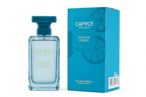 CAPVCE Exclusive Sicilian Citrus Eau de Parfum 100 ml, profumo fresco di agrumi, per uomo e donna, con bergamotto, limone e lavanda, profumo di lunga durata