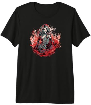 Musicien violoncelliste Gothic-Witchcraft Joueur Violoncelle T-Shirt Haut de Gamme
