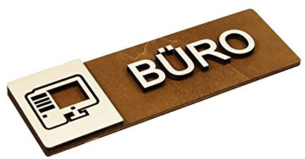 Manschin-Laserdesign WC Schild Echtholz Holz Edel Piktogramme Toilette Toilettenschilder Türschild Damen Herren (Büro)