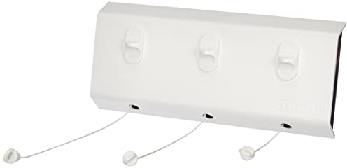 Leifheit Wandtrockner Rollfix Triple 150 Longline, 3 x 5m Wäscheleine, ausziehbarer Wäscheständer, platzsparender Trockner, Wäschetrockner für die Wand, drinnen und draußen, Wäschreck mit Wandmontage