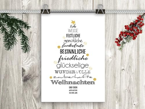 artissimo, Poster mit Spruch, Din A4, PE0116-DR, Weihnachten I, Bild mit Spruch, Spruchbild, Wandbild, Plakat, Kunstdruck, Zitat, Sprüche, Weihnachtsdeko, Weihnachtsdekoration