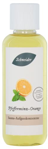 Saunabedarf Schneider Sauna Aufguss Konzentrat Pfefferminz-Orange - 250ml, naturreine, ätherische Öle, wohltuender Saunaaufguss & langanhaltendes Dufterlebnis