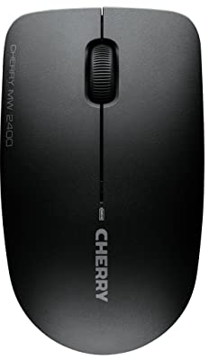 CHERRY MW 2400, Wireless Mouse, Symmetrical Design for Right- & Left-Handed Users, 2.4 GHz RF, Optical Sensor, GS Approval, Battery-Operated, Black