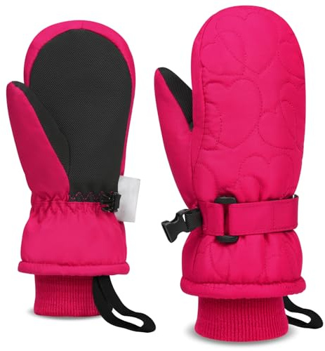 GOXUNYUAN Kids Mittens Waterproof, 3M Thinsulate Children Boys Girls Warm Windproof Winter Snow Gloves for Toddlers- 4-7T