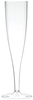 We Can Source It Ltd - 10x160ml Plastic Champagne Flutes - Clear Reusable Hollow Stem Glasses - Unbreakable Cocktail & Prosecco Flute Cups - Transparent Drinkware for Wedding, Parties & Events