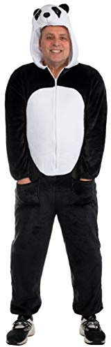 Brandsseller Panda Tierkostüm für Erwachsene Damen Herren Ganzkörperkostüm Jumpsuit Karnevall Fasching - S/M