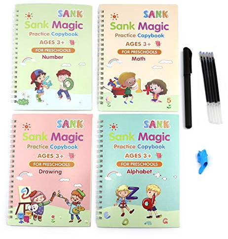 Kyduu libro magico di per Scrittura calligrafia a Mano Quaderno Set per bambini, Pratica di scrittura Calligrafia magica per bambini
