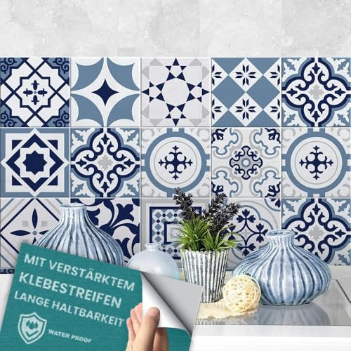 RE-COVERTILES Fliesenaufkleber für Küche und Bad 12 Stück 15x15 cm PS00099 | PVC Material, Wasserfest, Kratzfest, Wanddekoration, Selbstklebend, Made in Italy