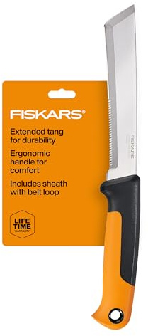 Fiskars Harvesting Knife, Gardening Gifts for Women, Serrated Edge Hand Tool with Sheath, Black