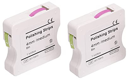 Zahnpolierstreifen, Zahnschleif-Finishstreifen, Schleifen, Schleifen, Tiefenreinigung der Zähne, Zahnpflege, Aufhellung der Zahnoberfläche, Zahnmedizin für Zahnarzt, 2 Stück, rot