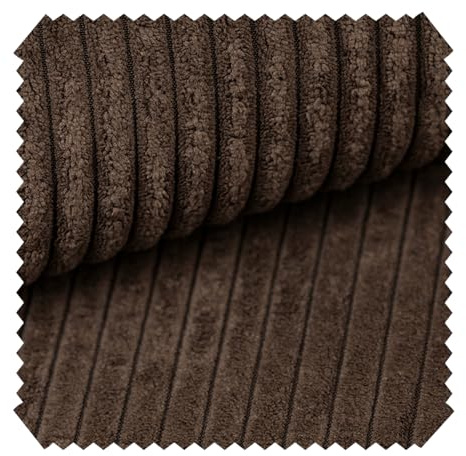 novely® PORTO - Polsterstoff in Breitcord-Optik - Ultraweicher Möbelstoff - Pflegeleichte Meterware 1 lfm | Farbe: 06 Kaffee