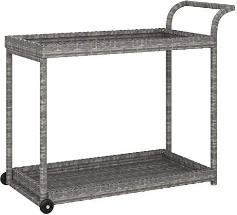 vidaXL Carrito de Bar ratán sintético Gris 100x45x83 cm
