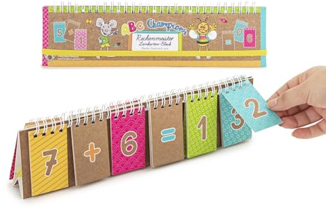 TRENDHAUS 956484 - ABC Champions Rechenmeister, Lernkarten-Block zum Rechnen Lernen, Kleines Geschenk zum Schulanfang