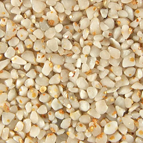 Terralith Steinteppich Marmor Komplett-Set für 1qm - Körnung: fein - 2-4mm mit Reinacrylat Bindemittel - für Wand in weiß-gold (bianco)