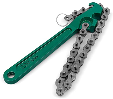 MYLERCT Chiave Filtro Olio, Catena da 9 Pollici Chiave per Filtro Olio, Chiave per Filtro Olio Regolabile, Per Riparazione Auto, Smontaggio Meccanico, Installazione Meccanica
