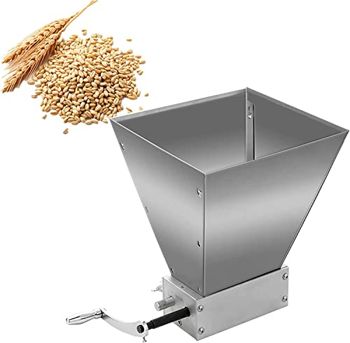 LMEIL Grain Mill Grain Crusher, Brewing Crusher, Grain Mill Grinder for Herb Pulverizer Food Grade Stainless Steel with Adjustable Steel Rollers for Homemade Beer