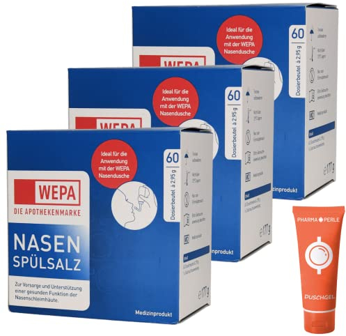 WEPA Nasenspülsalz I 60x 2,95 g I 3er Sparset I plus PharmaPerle giveaway…