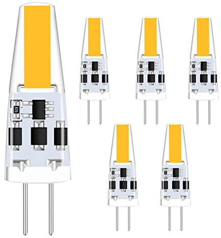 TIAFELNGLY Ampoules LED G4 2W Dimmables, Blanc Chaud, Sans Scintillement, Économie d'Énergie AC/DC 12-24V, Angle 360°, Pack de 6