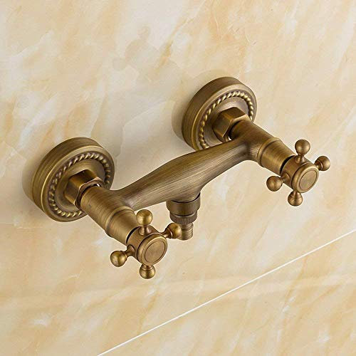 Grifo de ducha de barra mezcladora montado en la pared de latón Vintage interruptor de Control de válvula grifo de baño, grifos de fregadero de cocina vida interesante