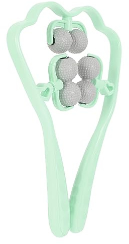 Hand Nackenmassagegerät mit Sechs Kugel Roller aus Abs, Grün | Nackenmassagegerät Roller, Tragbar für Zuhause, Massagegerät Nacken und Rücken