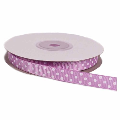 SHTGOI Nastro a pois in grosgrain, larghezza 1 cm, nastro a pois, nastro decorativo, nastro decorativo fai da te, per feste, matrimoni, regali, fiori, decorazione lilla chiaro