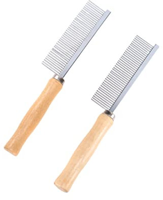 minkissy 2stücke Holzgriff Kamm Stift Kamm Für Und Pflege Von Hunden Und Entfernt Verfilzungen Und Lockere Für Fellpflege