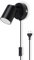da LIGHT LED Nachttischlampe mit Stecker 1-flammig, Schwenkbar Wandstrahler Spotleuchte Wandspot, GU10 (ohne Leuchenmittel) Retro/Vintage 230V Leselampe für Wohnzimmer Schlafzimmer Küchen (Schwarz)