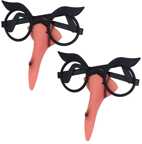 MEISH 2 Stück Halloween-Nasenbrille Neuheit Hexe Nase Brille Lustige Nase Brille Cosplay Requisite für Halloween Party Dekoration