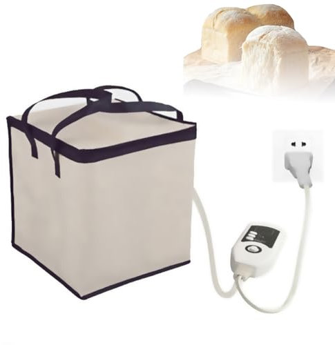 Folding Fermentation Box Bag, Dough Fermentation Cabinet with Heater, Reusable Sour Dough Starter Jar, 1-60°C Accurate Temp Control, Natto Bread Fermentation Tote 8in