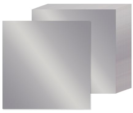 15 Blatt silber-metallisches Kartonpapier, 30,5 x 30,5 cm, 41,7 kg/250 g/m² dicke Papierfolie, Karton, glänzendes Spiegelpapier, Glitzerpapier für Bastelarbeiten, Scrapbooking, Kartenherstellung,