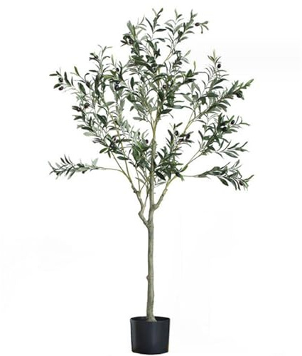Plantas Artificiales Grande Árbol De Seda De Olivo En Maceta Falso, Hojas Realistas, Árbol Artificial para Decoración De Casa, Oficina, Interior Planta Artificial Grande para Salon(5FT)