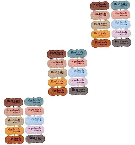 DIYEAH 300stücke Pu Leder Labels Handmade Geprägte Etiketten Für Kleidung Taschen Schuhe Und Hüte Farben Hautfarbe Praktische Nähzubehör Für Kreative Projekte