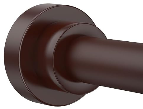 Shower Curtain Rod 31-68 in Adjustable Curtain Rod No Drilling Tension Shower Rod Stainless Steel for Door Curtain Closet RV, Brown