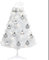 24 inch Small Christmas Tree, White Tabletop Artificial Xmas Tree with LED Lights, Balls Ornaments, Treetoper, Battery Operated, Indoor DIY Xmas Home Party Decoration