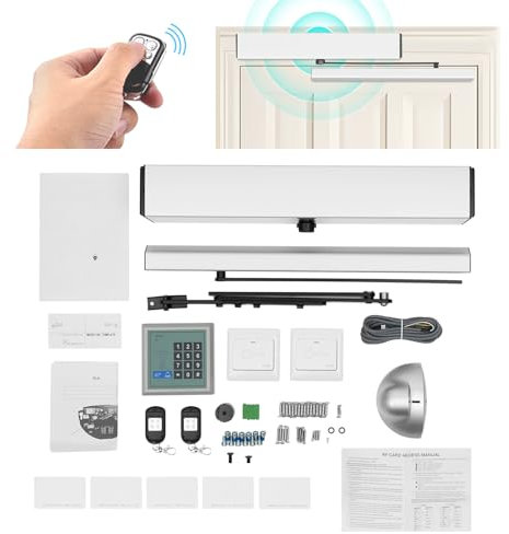 Automatic Swing Door Closer, Wireless Swing Door Opener, Electric Swing Door Operator with 2 Remote Controls & Switches