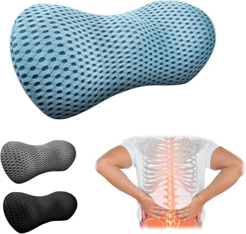 ILESTDG olonbie SpinaCOMFORT - Ergonomisches Lendenwirbelkissen kisse Orthopädisches Lendenkissen aus Memory Foam Sofa, Stuhl, Auto und Bürostuhl, Komfort und Druckentlastung (Blau)