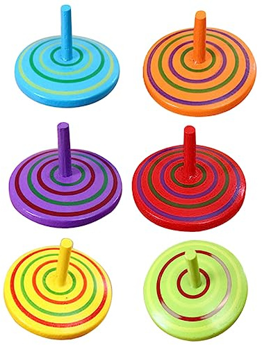 Toyvian Holz Kreisel Für Kinder Ab 3 Jahre – Drehbares Handspielzeug 4 Zoll Pädagogisches Spinjitzu Spielzeug Fördert Feinmotorik Und Koordination