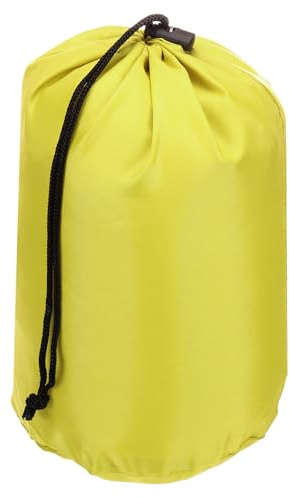 PATIKIL Stuff Sack, 5 x 10 Inch Waterproof Outdoor Storage Sack Portable Drawstring Dust Flap Bag Lightweight Sleeping Bag for Camping Hiking Travel, Yellow