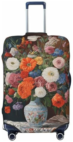 WKSZCYHLKL Housse de protection élastique pour valise, motif peinture diamant et fleurs, Noir , XL