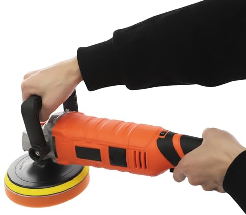 Lucidatrice per auto, 7 velocità, 1580 W, set di lucidatrice per mobili, per la casa, lucidatrice cordless per auto, mobili, piastrelle (arancione)