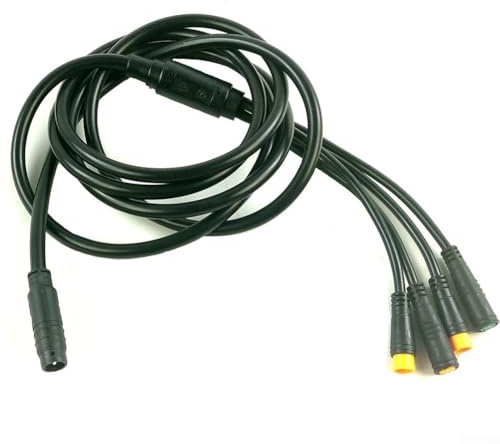 ZiStarlilife E-Bike Extension Cable Waterproof Controller Cable 1 To 4 Split Connector For Electric Bicycle Components Black Wire Length 175Mm