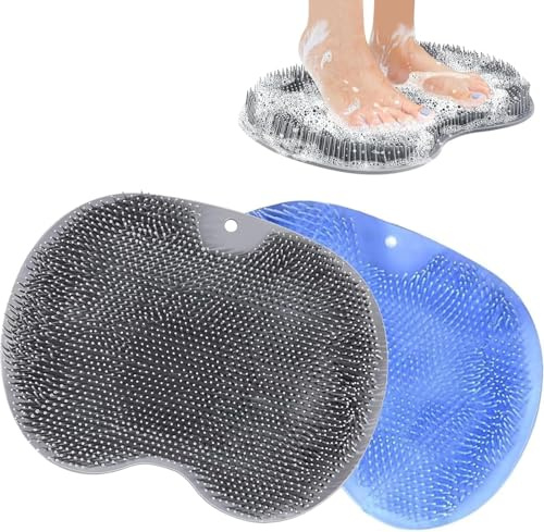 2025 Laveur de Pieds de Douche, Tapis de Massage en Silicone, Brosse Pieds Douche avec Aspiration Antidérapante pour Soins Pieds, Dos Nettoie, Nettoie, Exfolie, Masse Vos Pieds Sans Se Pencher