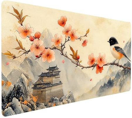 Tapis de Souris XXL 900x400x3MM Imperméable La Cène Tapis de Bureau Gaming pour Clavier Souris sans Fil Ordinateur Portable, Mouse Pad Paysage Bords Surpiqués Base Antidérapante, Cadeau model-2446