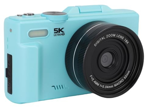 LICAEVEY Cámara Digital de 5k para Fotografía, 75MP HD, Zoom Digital Autofocus 18x, Cámara sin Espejo WiFi con Pantalla de 3 Pulgadas para Viajar, 1150 MAh (batería incluida)